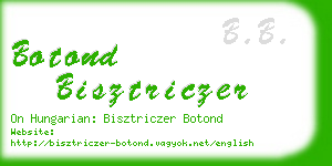 botond bisztriczer business card